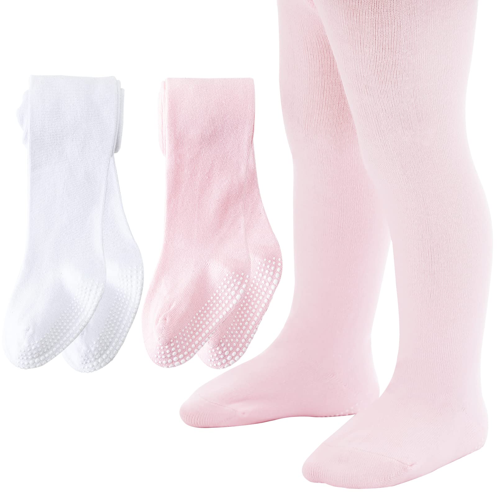 Baby Tights Non Slip Baby Girl Tights Plain/Shoe-Look Leggings Seamless Pantyhose Warm Cotton Leggings Non-Skid