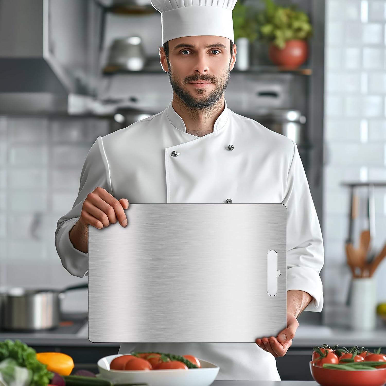 Titanium Cutting Board Pure Cutting Board for Kitchen Food-Grade Chopping Board for Meat, Vegetables & Fruits, Suitable For Kitchen & Outdoor Camping - Image 6