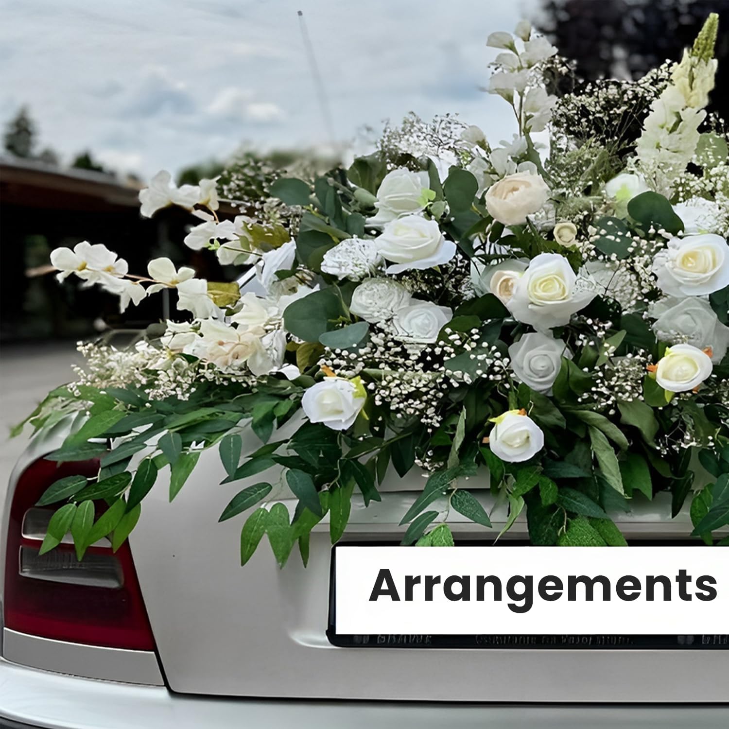 8pcs Artificial Leaves Stems Fake Flowers Greenery Filler for Flower Arrangements, Floral Bouquet Wedding Faux Greenery Stems Silk Foliage Branches - Image 3