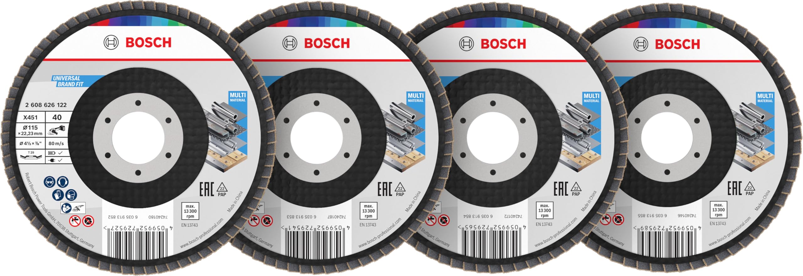 X451 Flap Disc Balox Ø115 T29 Mix Grit 15pcs Shrink