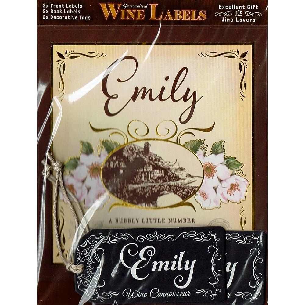 Mulberry Studios Personalised Wine Label Emily Wl055