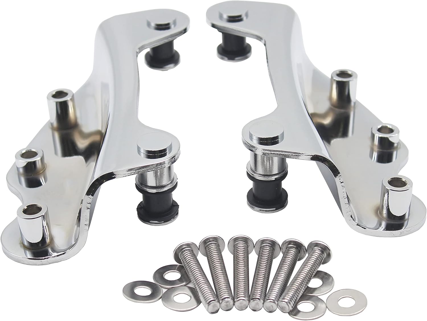 YHMOTO 4 Point Docking Hardware Kit for Harley Davidson Street Glide Electra Glide Road King Road Glide Touring 2009 2010 2011 2012 2013 (Chrome)