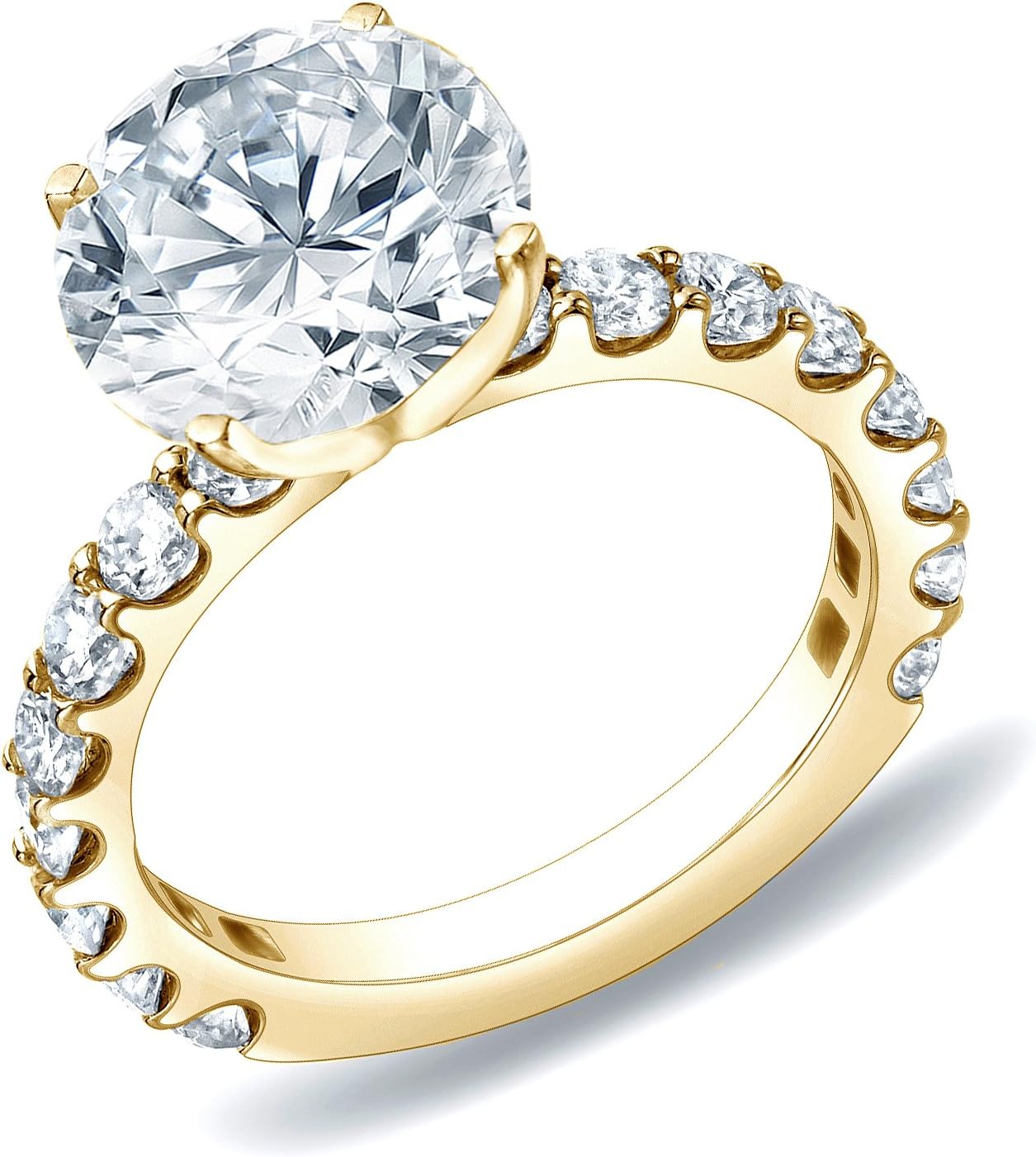 IGI Certified 14k Gold Round-Cut Diamond Engagement Ring (2 cttw, H-I, SI1-SI2) Size 4-9