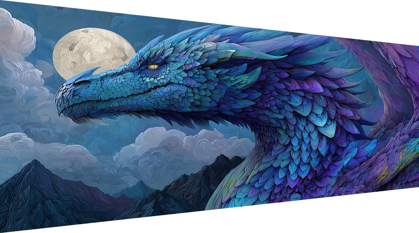 Dragon Diamond Art Blue Diamond zestawy do malowania dla dorosłych, zestawy do haftu krzyżykowego dla dorosłych, kryształowy zestaw artystyczny do dekoracji ścian domu, kreatywny prezent hobby i