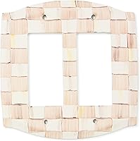 Vista 27 de MACKENZIE-CHILDS Enamel Switch Plate, Light-Switch Cover, Single Rocker, Black-and-White Courtly Check