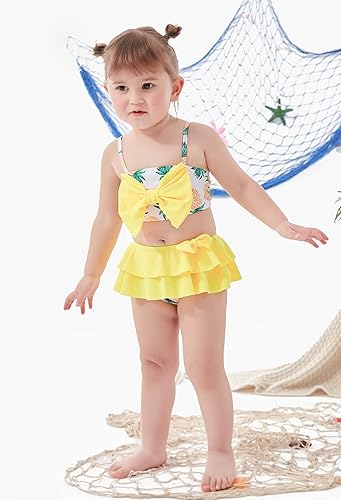 Miniatura 3 de Ahegao 6M-3T - Trajes de baño para niñas pequeñas, 3 piezas, bikini