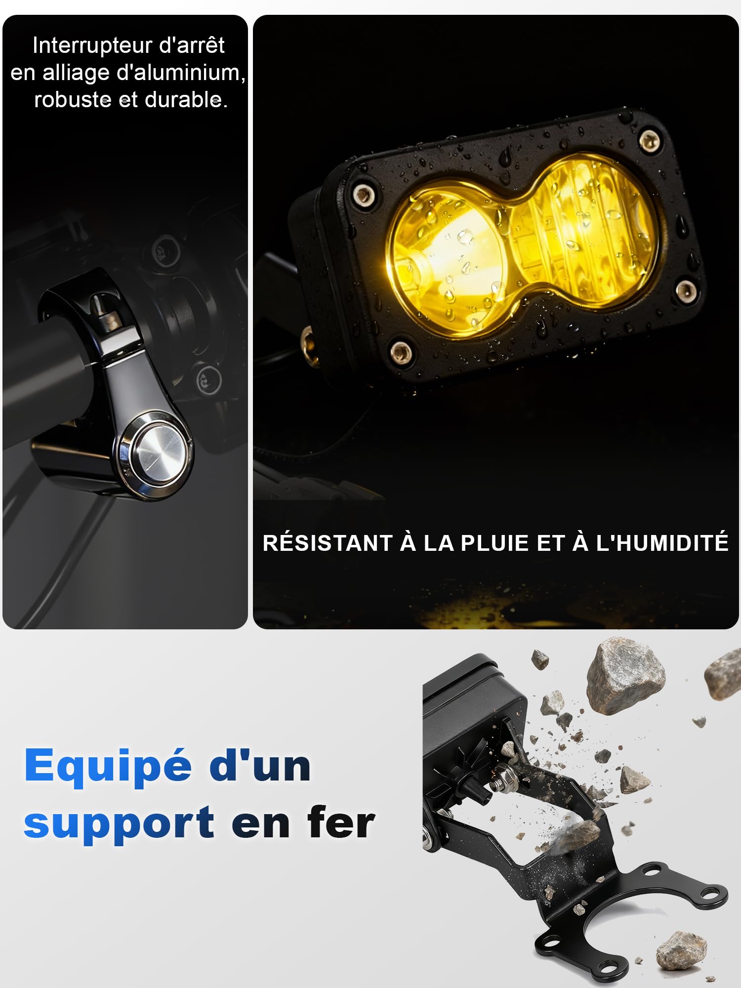 Phare Moto avec Interrupteur pour Talaria Sting R MX4 MX3 Dirt Bike Jaune | Éclairage Jaune, Interrupteur Inclus, Usage Moto Électrique, Lumière pour Talaria Sting R MX4 MX3