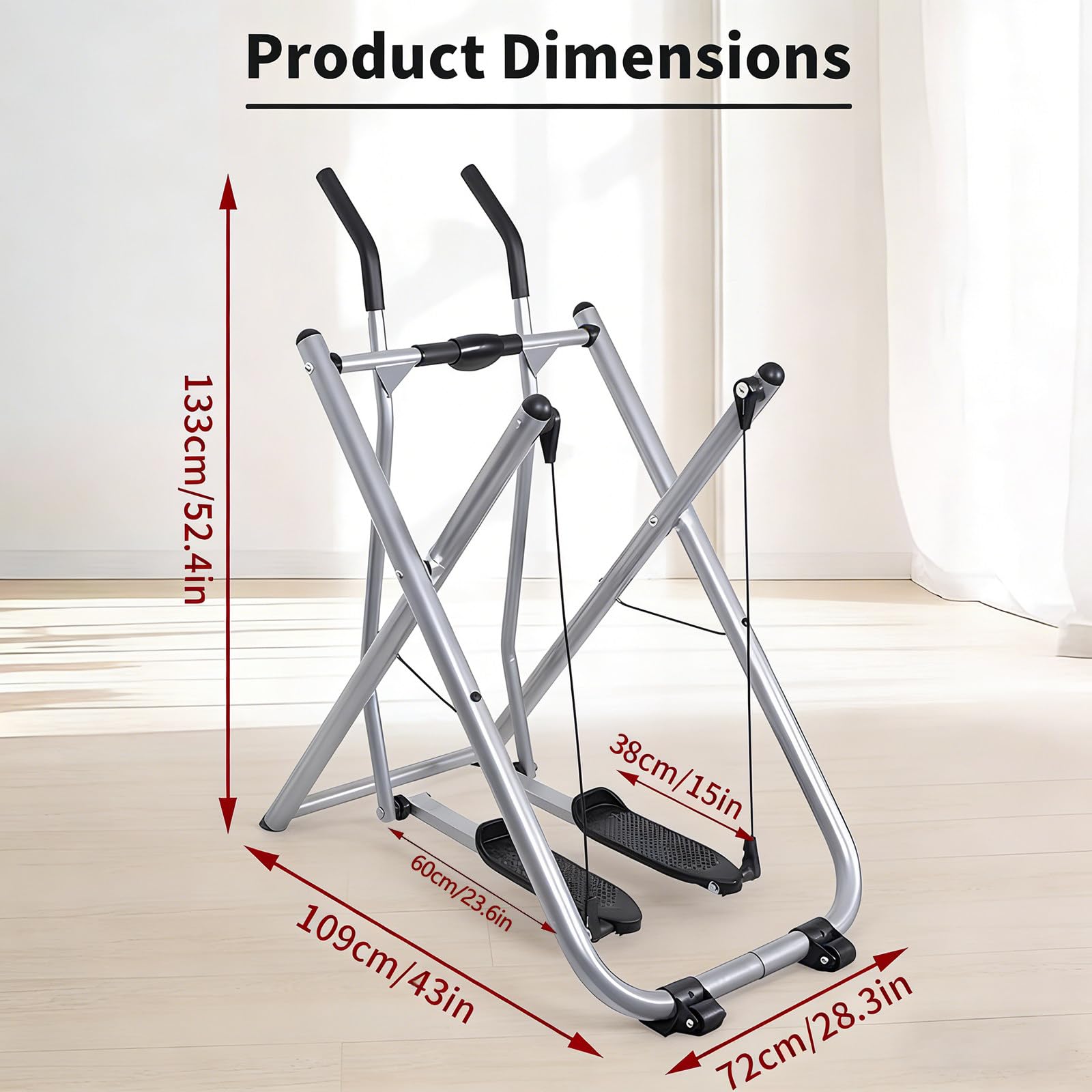 Składane maszyny eliptyczne do roweru treningowego, składany rower treningowy, maszyna eliptyczna do użytku domowego, sprzęt fitness do treningów cardio, podwójny trener do domowej siłowni
