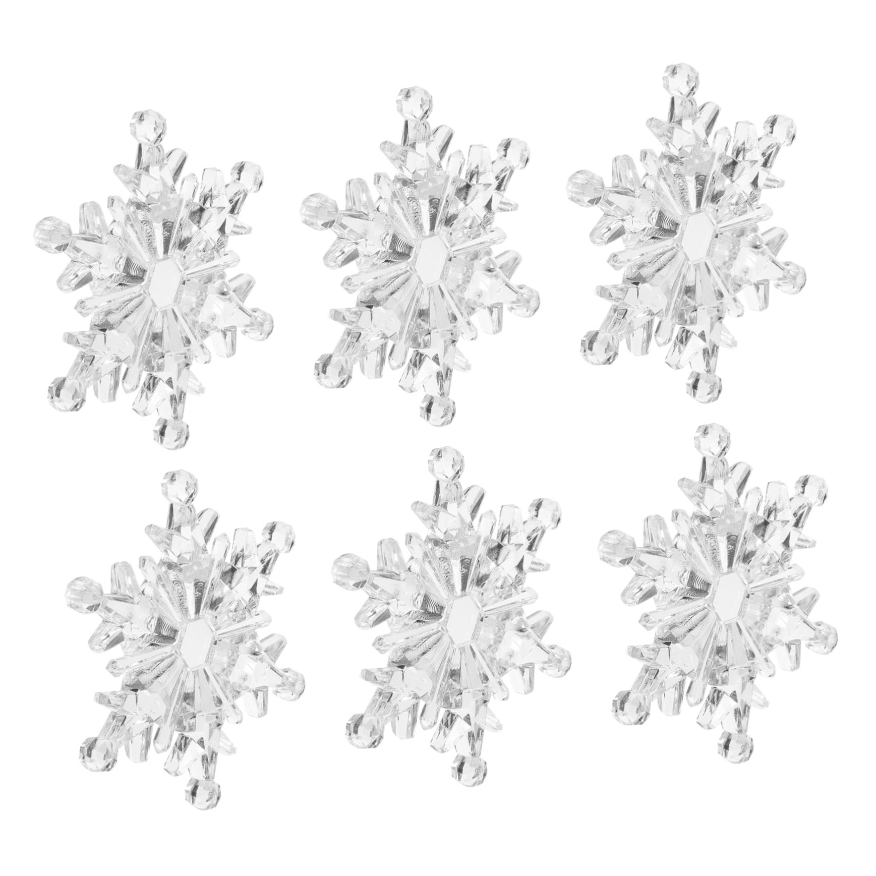 50 Stück Acryl Schneeflocken Anhänger Weihnachtsbaumschmuck Hängedekoration Für Fenster Wand Kamin