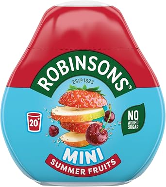 Robinsons Mini On the Go Squash Variety Bundle - Summer Fruits, Apple & Blackcurrant, Orange (6 x 66ml) with Recipe Cards