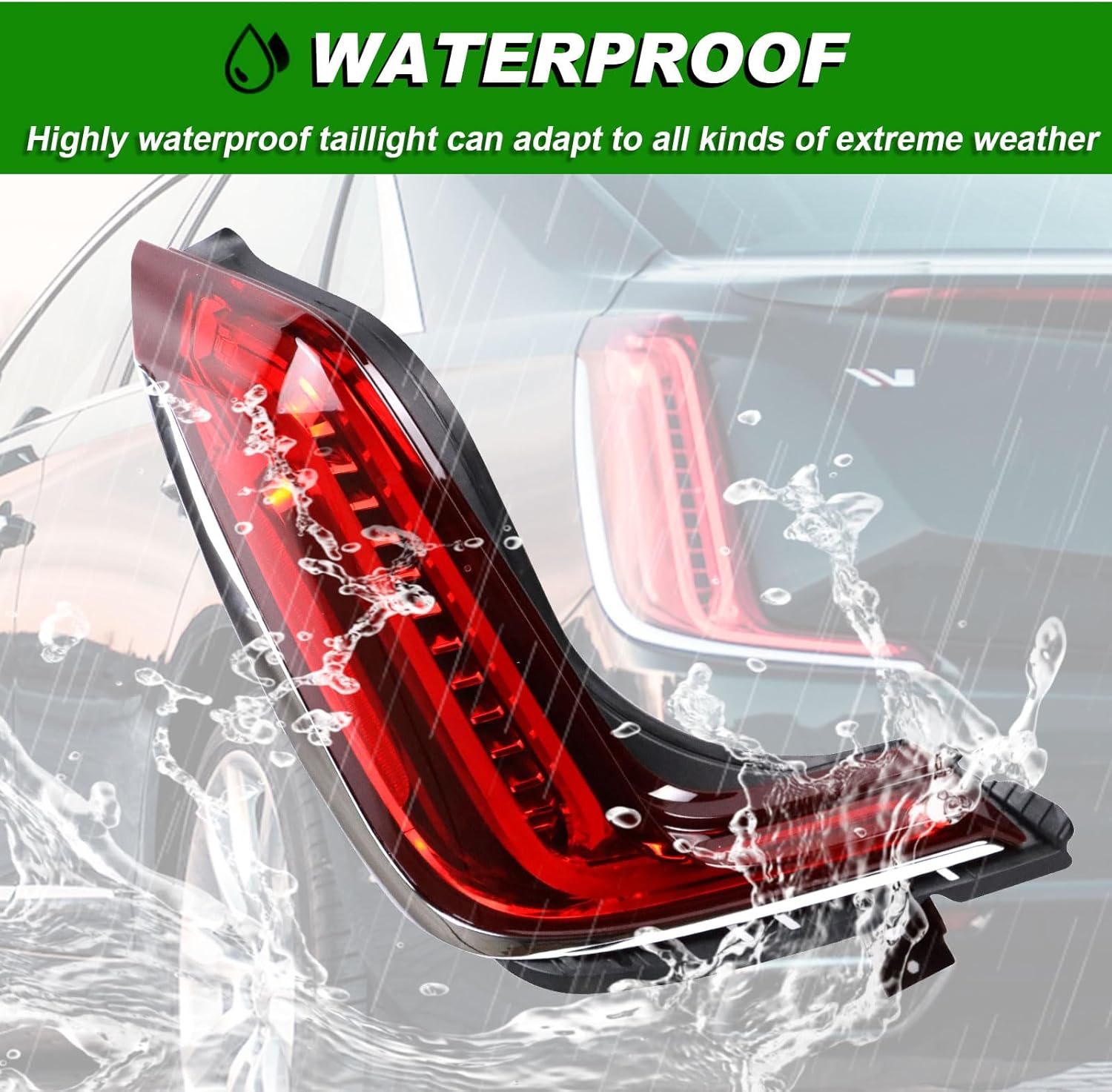 Lochnchn LED Tail Light Assembly Compatible with Cadillac XTS 2018 2019 Right Left Driver Side Taillight Rear Lamp Replace 84607637
