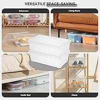 Vista 6 de novelinks 6 Quart Clear Plastic Storage Bins with Transparent Lids Stackable Box Craft Storage Organizing Container,12 Pack