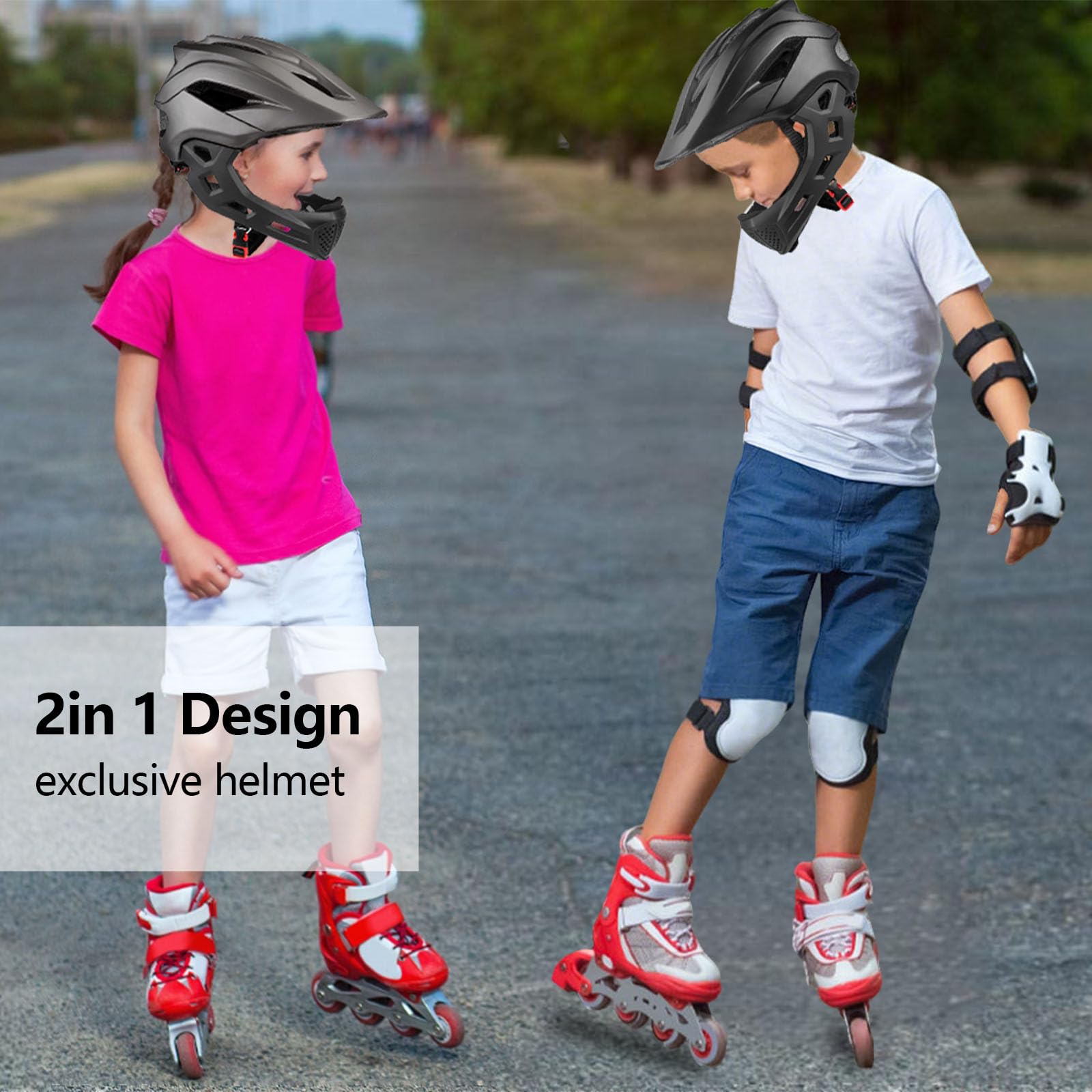 Dziecięcy kask na całą twarz, kask rowerowy dla dziewcząt i chłopców, młodzieżowy kask motocrossowy, kask na całą twarz, kask rowerowy na całą twarz, kask rowerowy