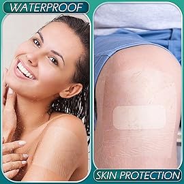 BBTO 50 Pieces Transparent Clear Adhesive Bandage Stretch Large Waterproof Film Adhesive Bandages Dressing Supplies(4 x 4 Inch)