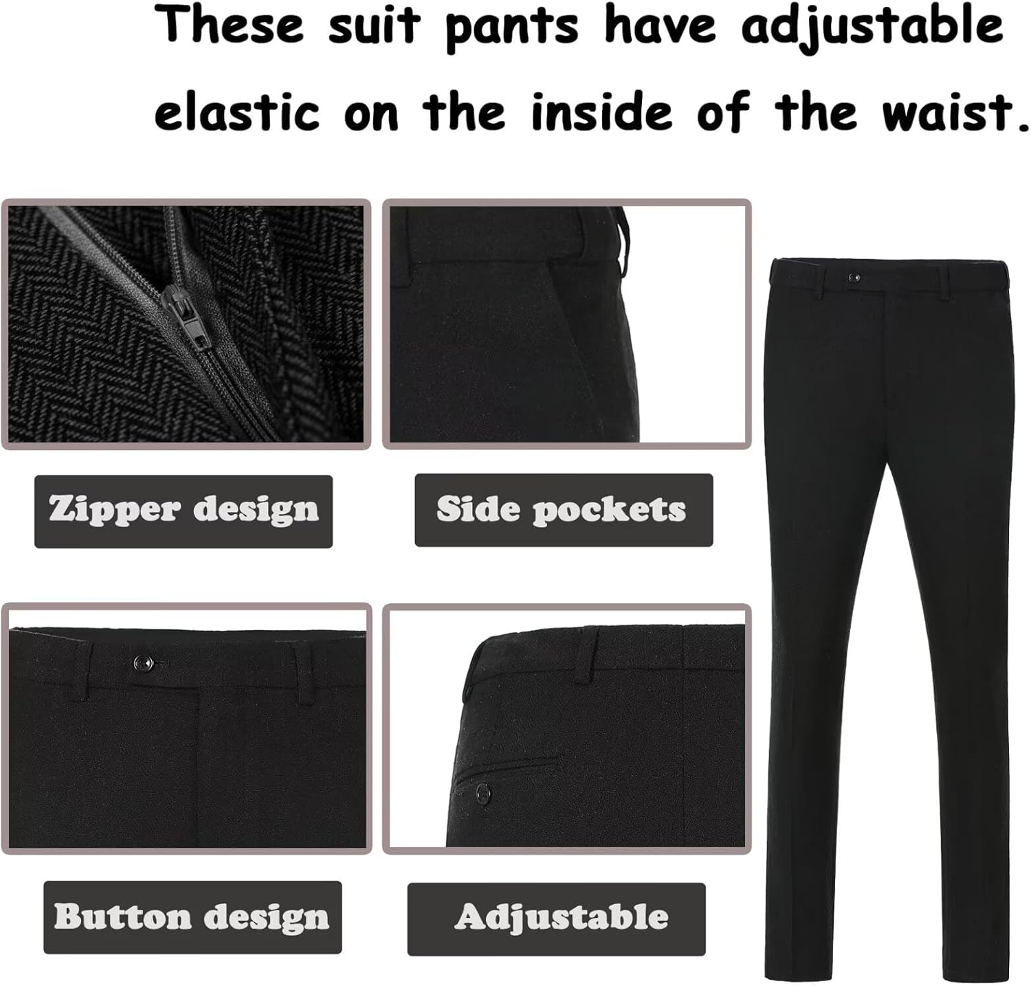 Boy Suit Tweed 3 Pieces Herringbone Slim Fit Formal Stylish Vest Tuxedo Pants Wedding Homecoming Dress wear Set - Image 5