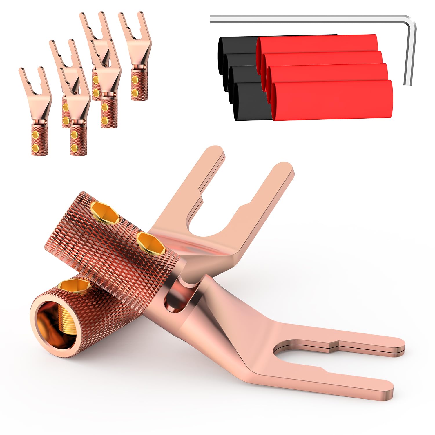 Sonero&reg; Set Di 4 Connettori A Banana Angolati A 90&deg;, Per Tutti I Cavi Degli Altoparlanti Con Un