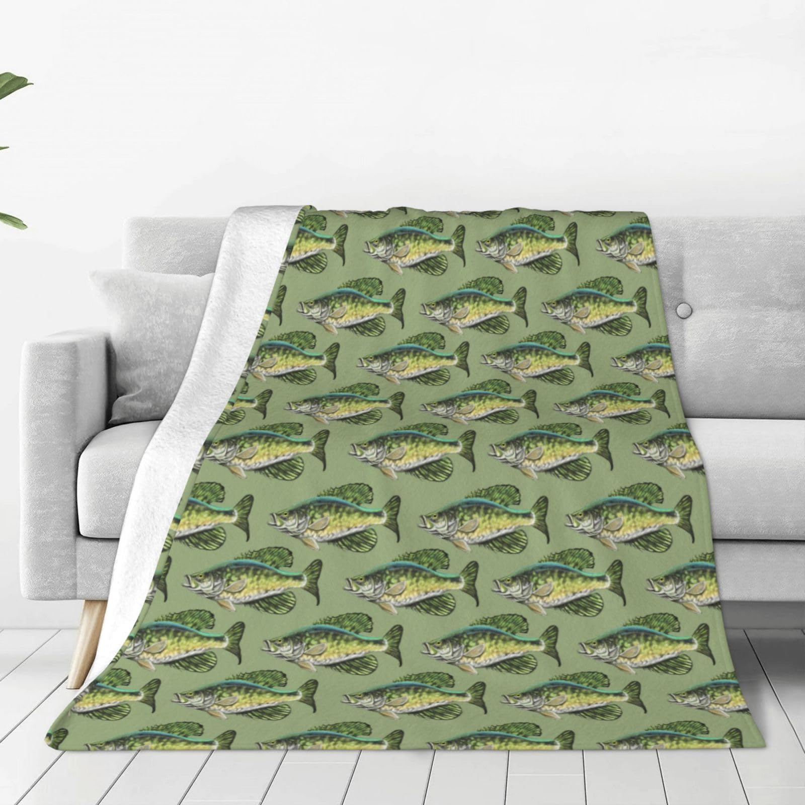 Crappie Fish Soft Warm Flannel Blankets For Sofa Couch Bed,Cozy Lightweight Fleece Throw Blanket For Living Room Office All Season,60"X50"