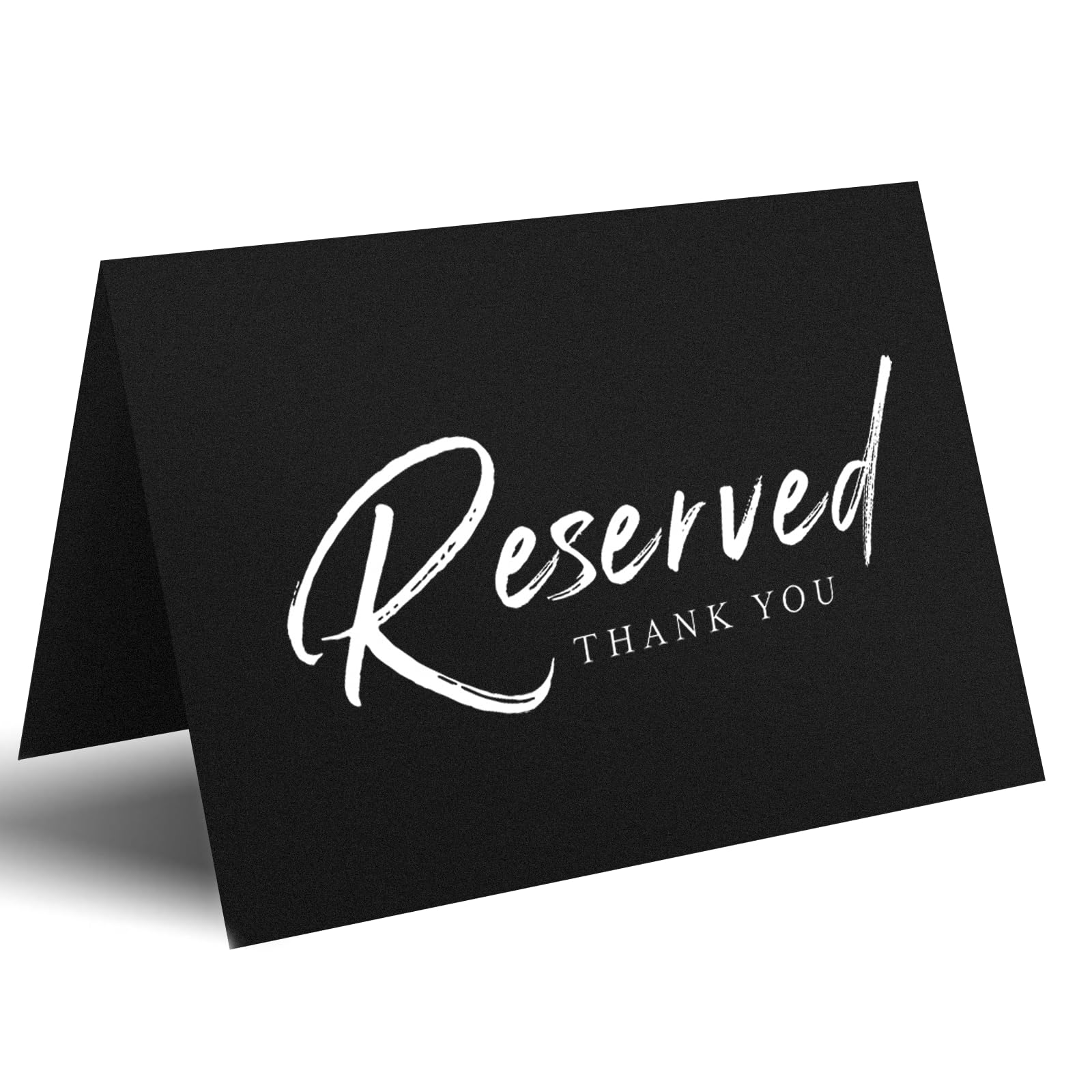 10 tarjetas plegadas de doble cara con letrero dorado reservado, 8 x 6 pulgadas, tiendas de campaña de papel premium para bodas, fiestas, restaurantes, letreros de asiento reservado, tarjetas de mesa