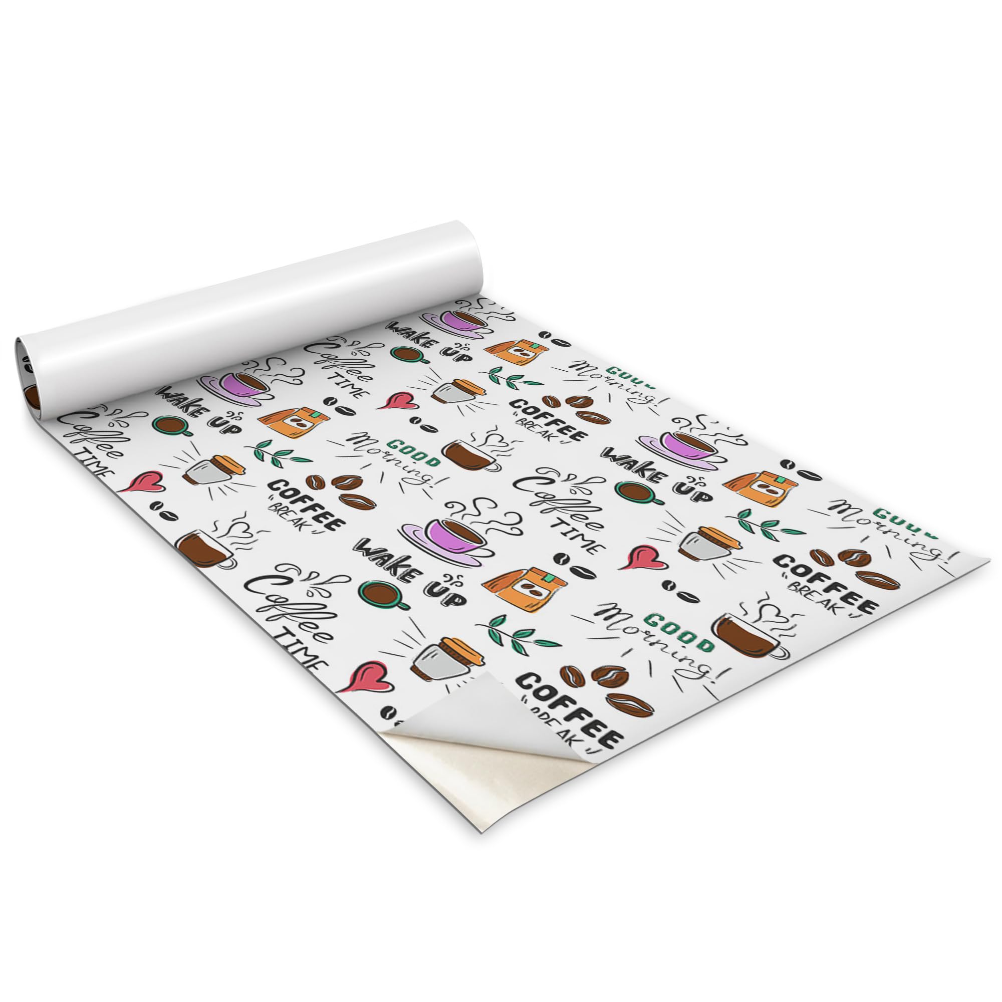 Sticker cuisine Wallfluent 100x50 cm, décoration murale pour le salon style heure du café