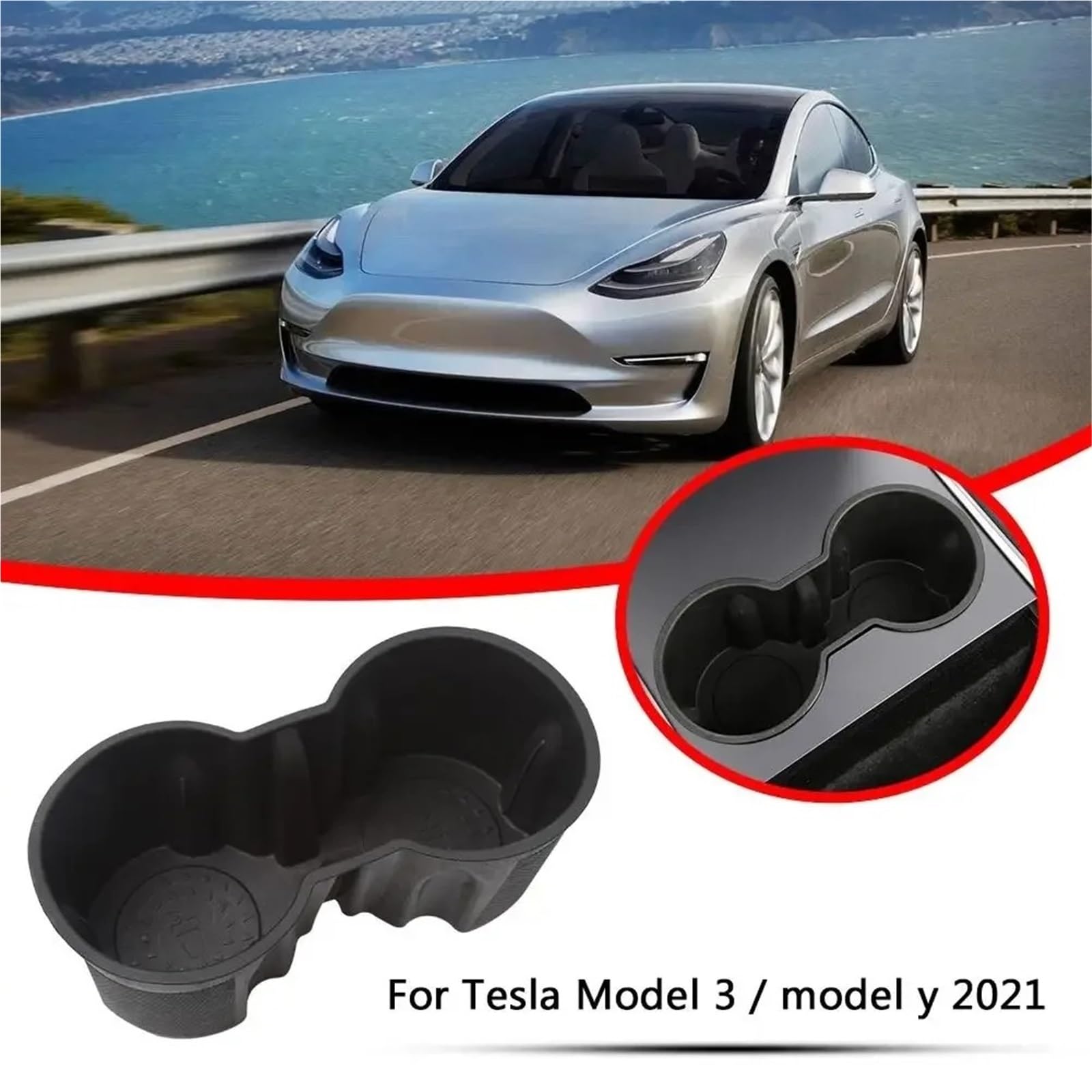 Uchwyt na napoje konsoli środkowej do poręczy Model 3 2021-2023