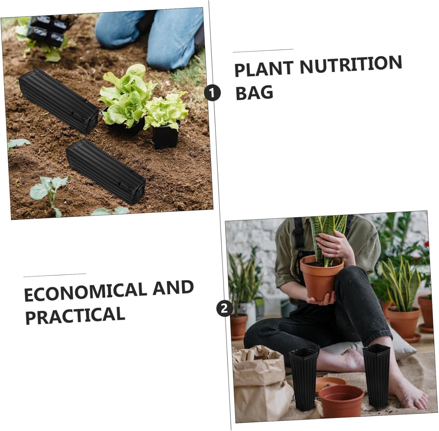 50pcs Thickened Nursery Grow Bags for Fruits Vegetables and Flowers Aeration Pots for Easy Planting and Reuse