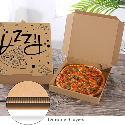 Miniatura 10 de 15 cajas de pizza, cajas de cartón corrugado de 7.3 x 7.3 x 1.6 pulgadas, cajas de cartón para llevar, cajas de embalaje de regalo, cajas de