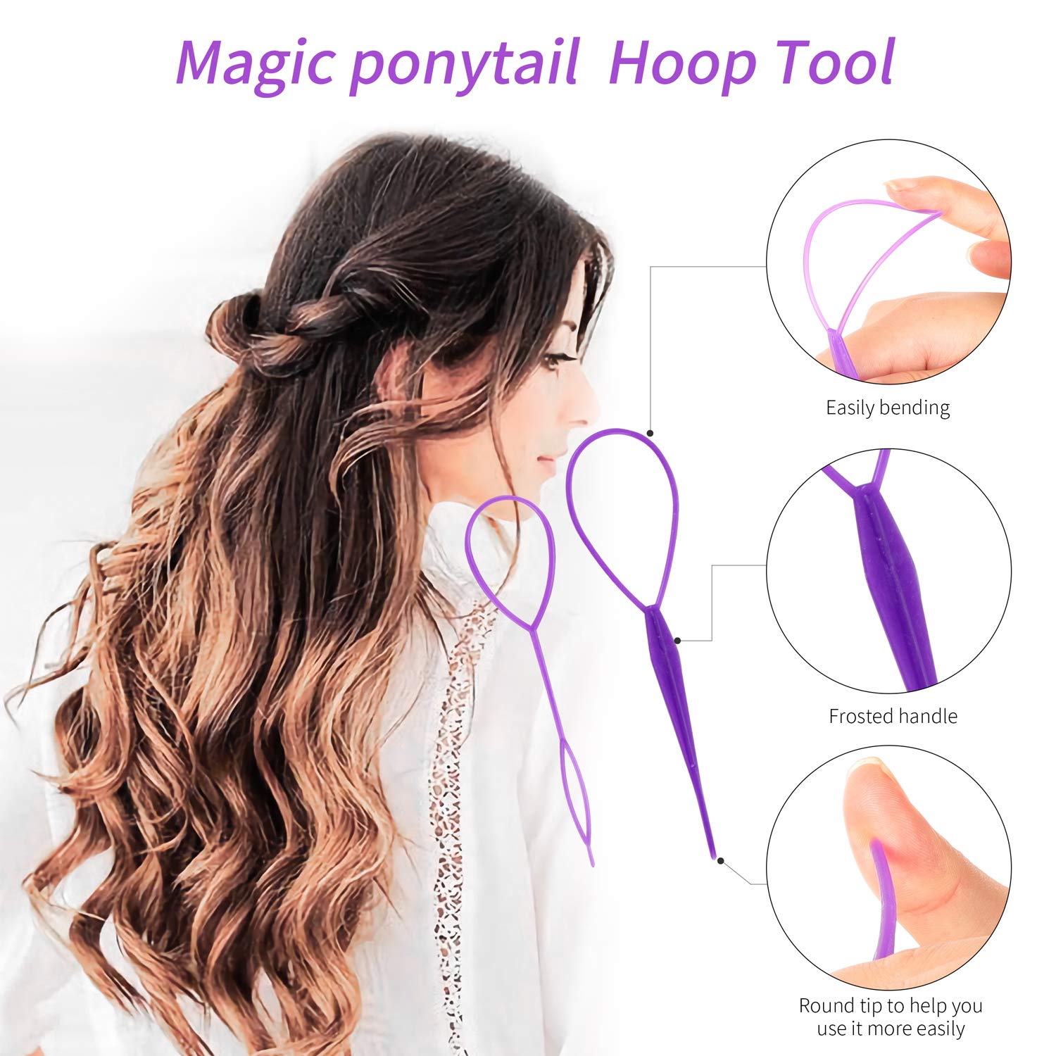 79STYLE 1000pcs Small Elastic Hair Bands 2pcs Mini Rubber Bands Remover Pony Pick cutter 4pcs Topsy Hair Tail Tools Girls French Braiding Tool Loop Ponytail Maker Hair Styling Accessories (Multi-Color Pink) : Beauty & Personal Care