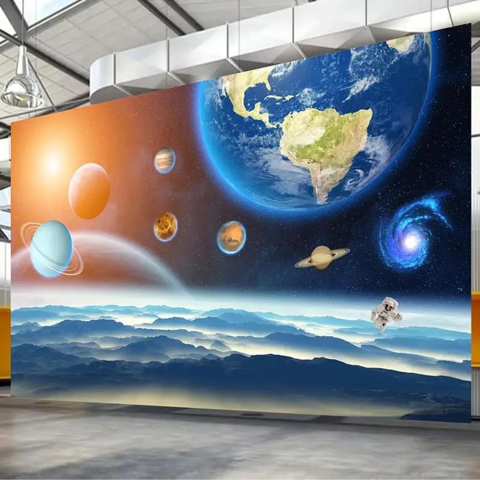 Samoprzylepna tapeta 3D, trójwymiarowy obraz ścienny z gwiaździstym niebem wszechświata planetarnego, tło sofy do salonu, sztuka do projektowania pomieszczeń mieszkalnych.