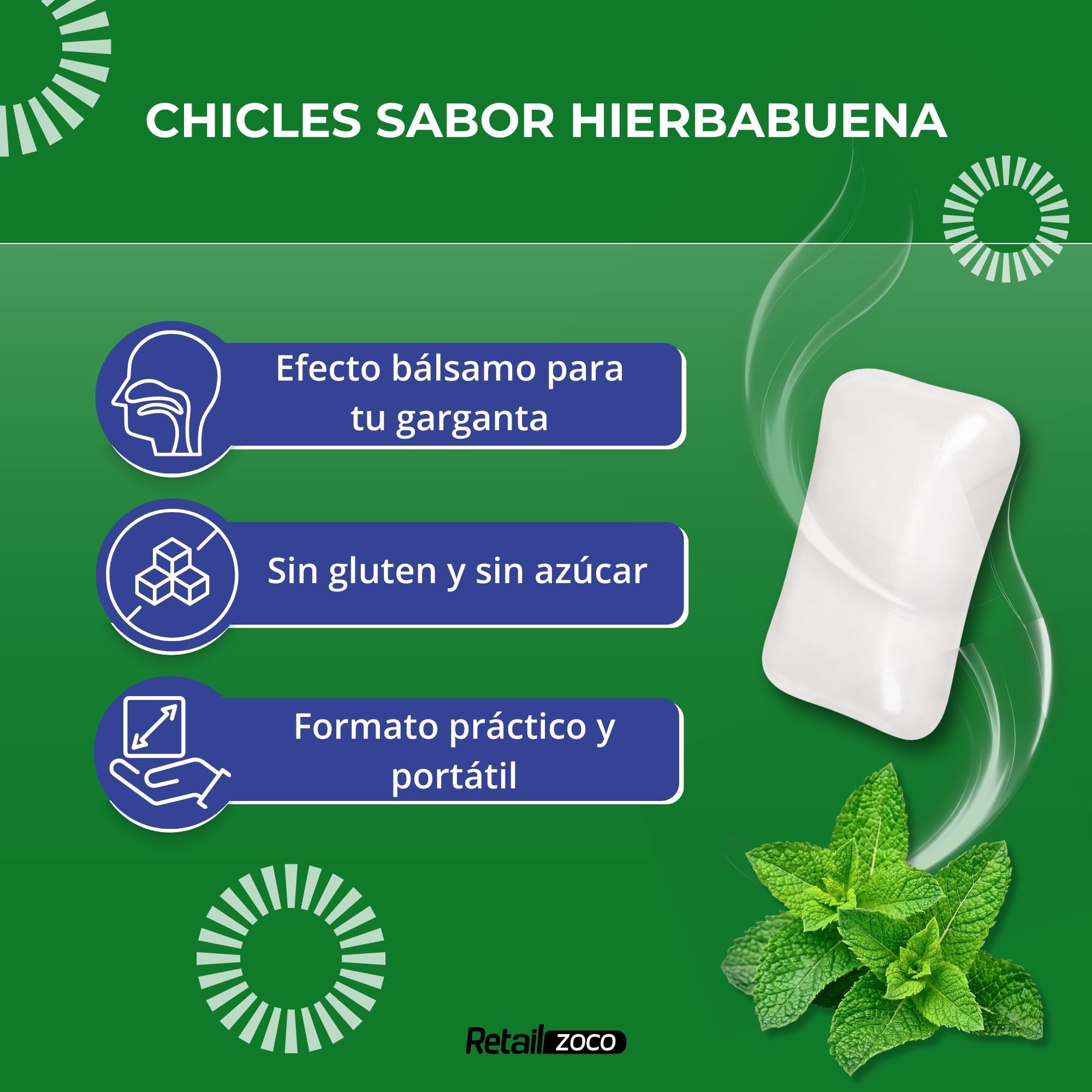 Orbit Chicles Sabor Hierbabuena, Chicles sin azucar, Paquete de cicles Orbit, Sabor Fresco, Intenso y de Larga Duración en formato Gragea, sin gluten, Formato ahorro, 30 paquetes de 10 Grageas