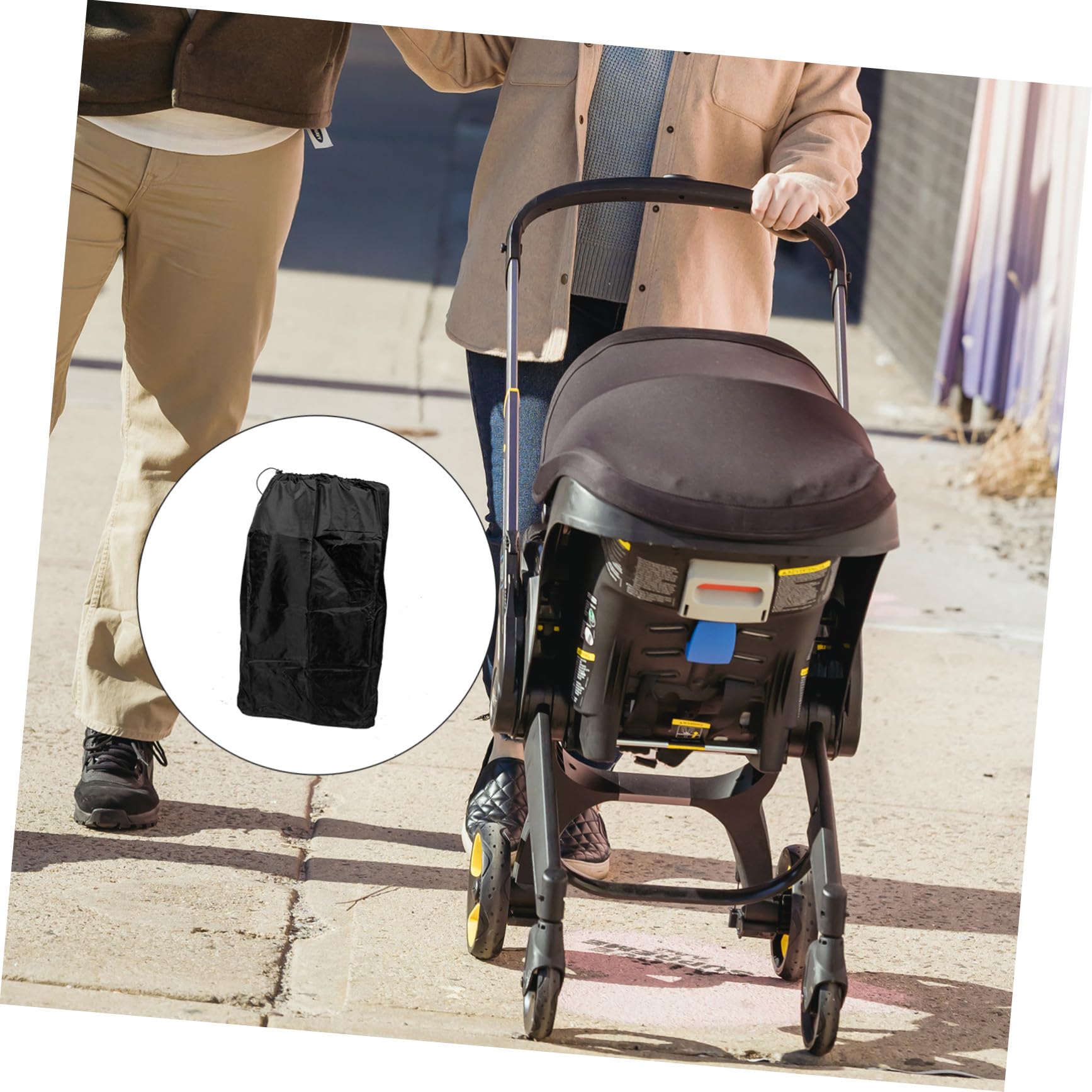 Yardwe Borsa da Viaggio per Proteggere Passeggino Nero Chiusura a Cordoncino Bloccabile in Nylon e Spallacci Rinforzati per Passeggino in Viaggio in Aereo