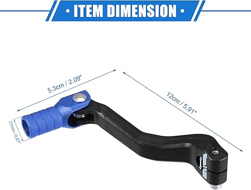 Vista 6 de Palanca de cambio de motocicleta VekAuto, palanca de cambio con pedal universal para motocicleta, aluminio plegable, aleación azul negro