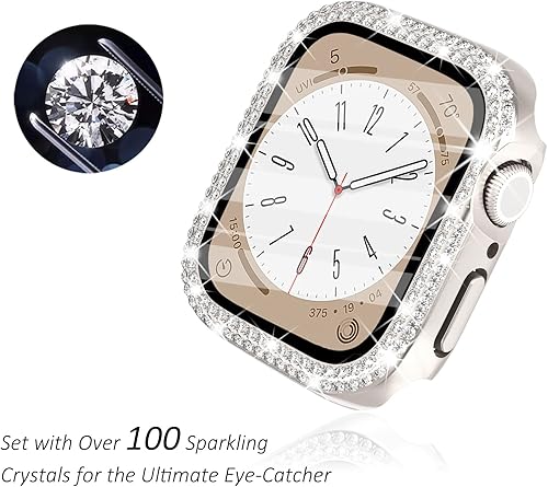 Miniatura 2 de Surace Funda de 1.49 pulgadas compatible con Apple Watch con protector de pantalla, funda protectora general de diamantes brillantes compatible con