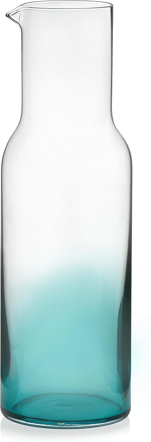 Prologue Libbey Haze Handblown Entertaining Set with 4 Rocks Glasses and Carafe, Blue