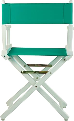 Miniatura 5 de Casual Home - Silla de director de 18.0 in, marco blanco con lona verde azulado