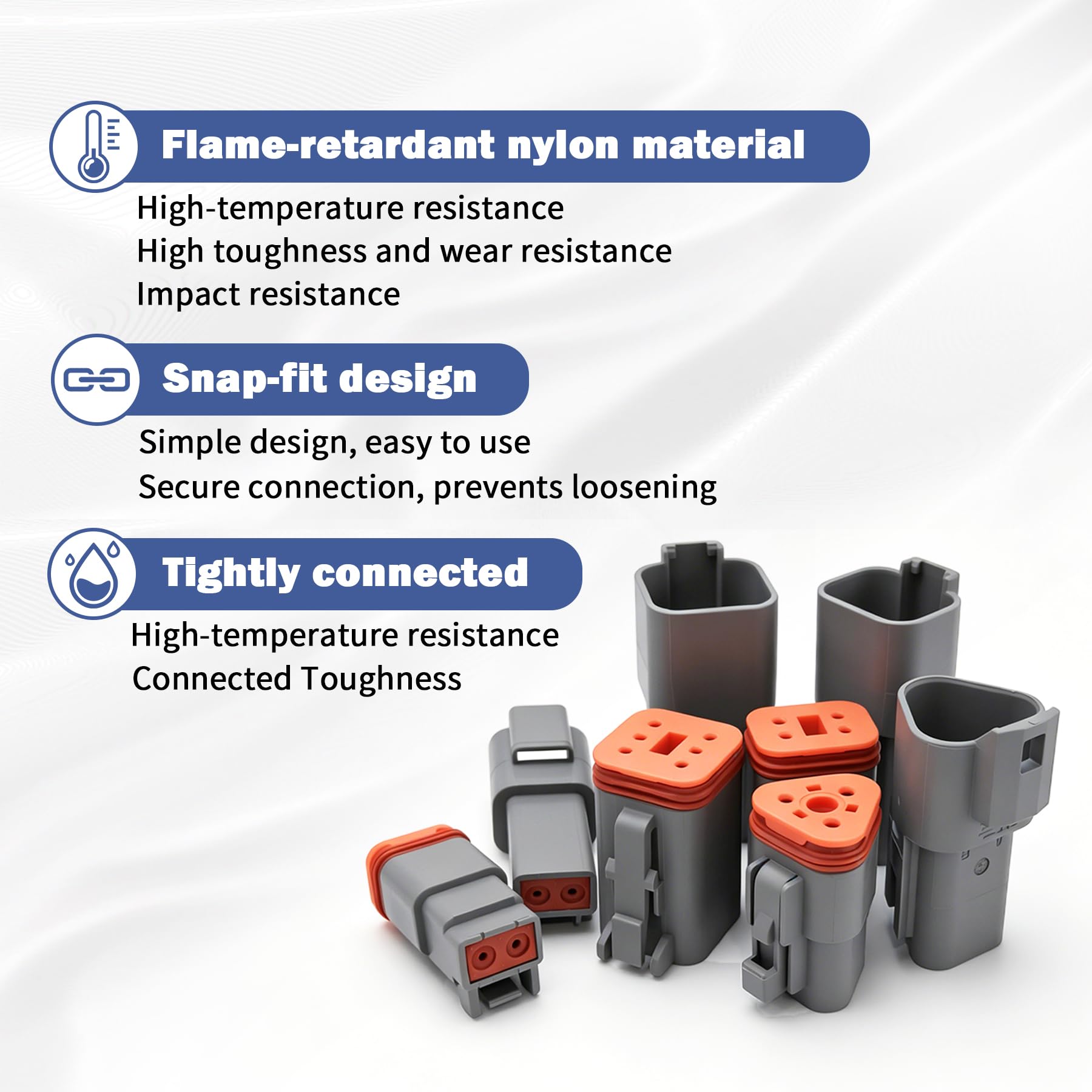 DT - Kit de conectores de 12 pines, conector automotriz DT 12P, conector de cable impermeable para camiones con contactos estampados y enchufes sellados para coches, SUV, motocicletas y