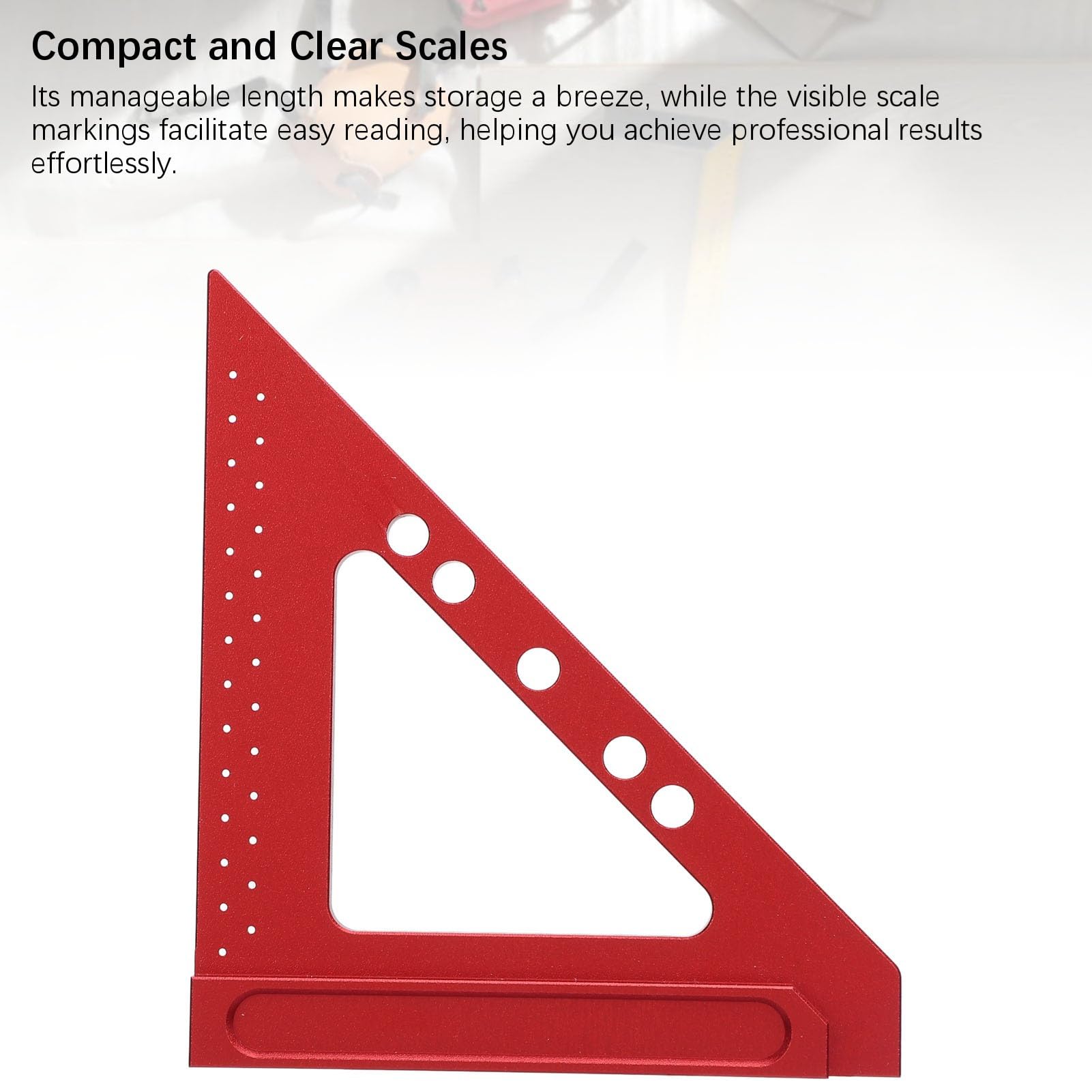 Escuadra de Carpintero Profesional de aleación de Aluminio con Regla Triangular para Trabajos en Madera y mediciones de ángulos de precisión.