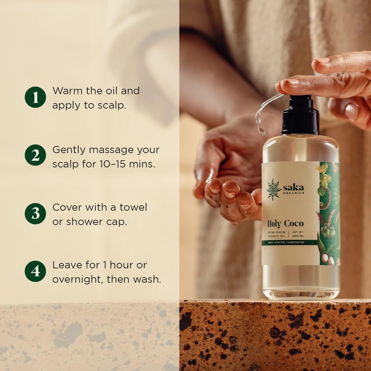 Saka Organics Extra Virgin Coconut Oil For Hair & Skin 200Ml 2