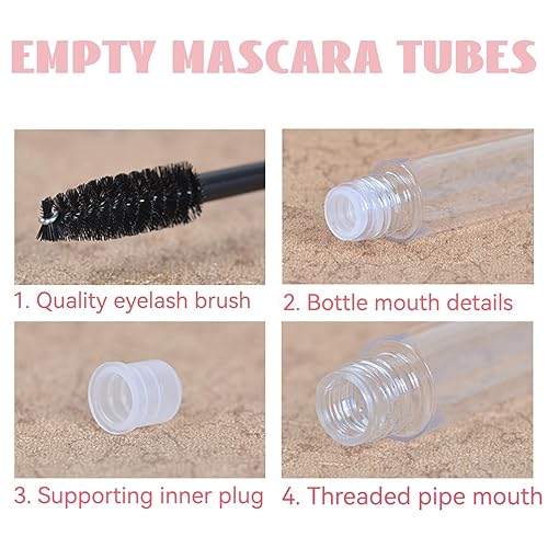 Miniatura 4 de Tubos de rímel vacíos para aceite de ricino, varita reutilizable para pestañas, botellas transparentes rellenables, contenedor de crema, tubo