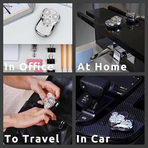 Miniatura 6 de Mini afeitadora eléctrica, maquinilla de afeitar eléctrica para hombres, cabezal de afeitado magnético flotante 3D, maquinilla de afeitar portátil