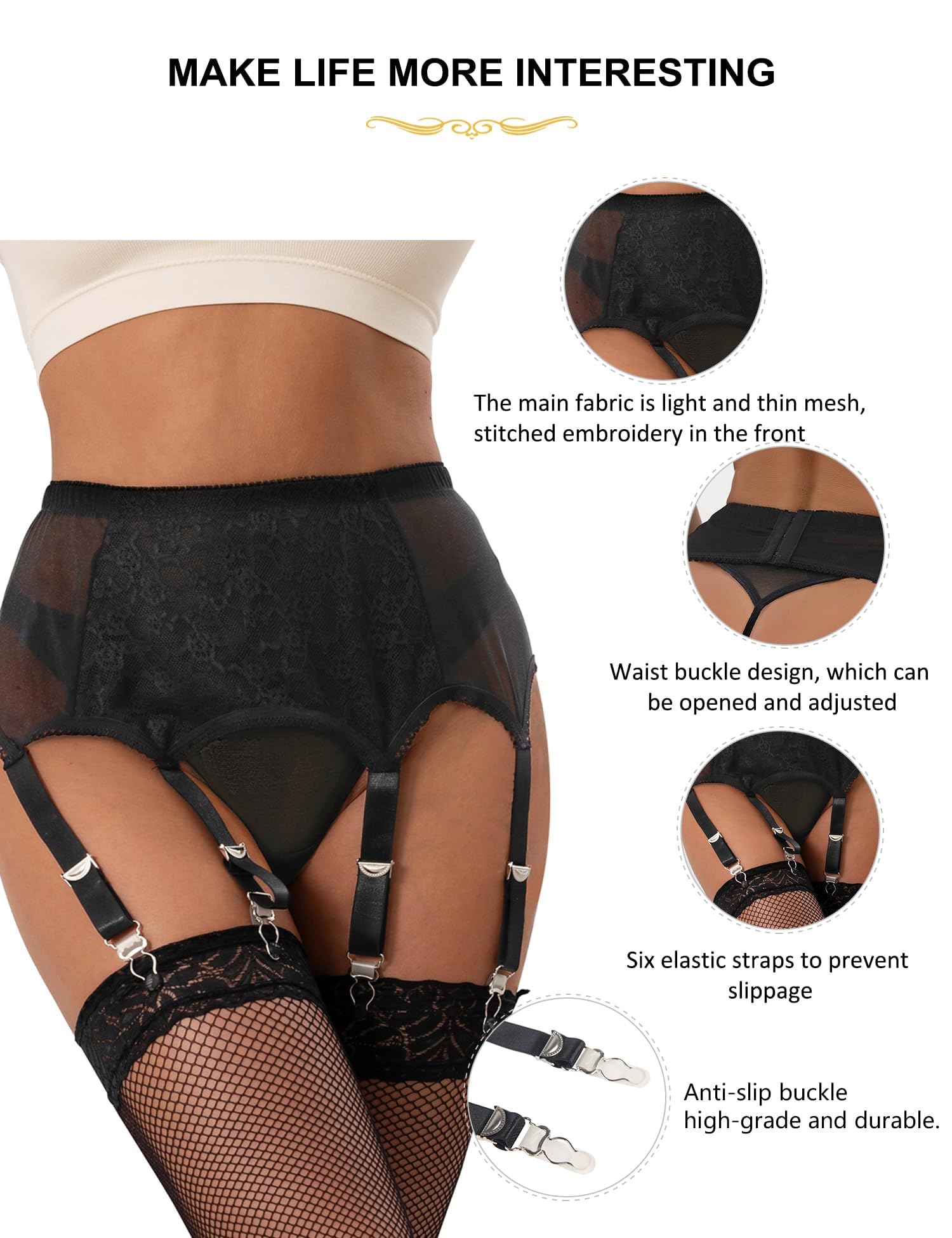 Ohyeah Cinturones de Liguero para Mujer