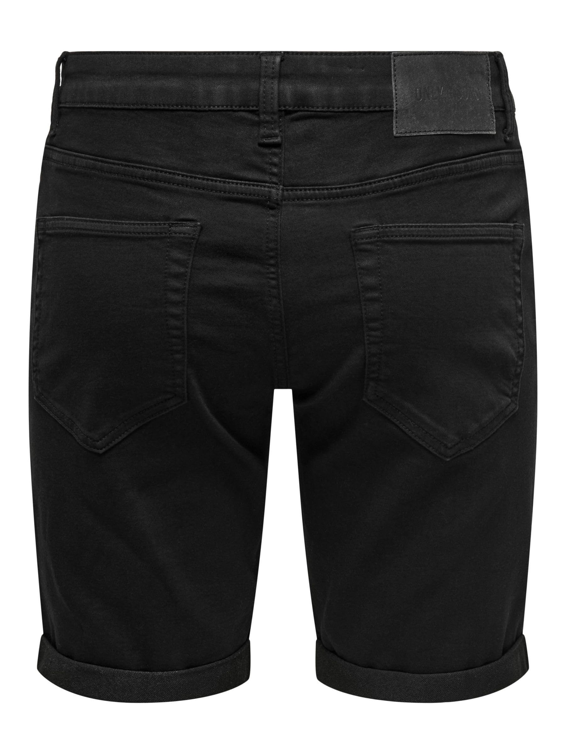 Only & Sons Onsply Jog Blk 0280 Pim Dnm Shorts Noos - Szorty jeansowe Mężczyźni