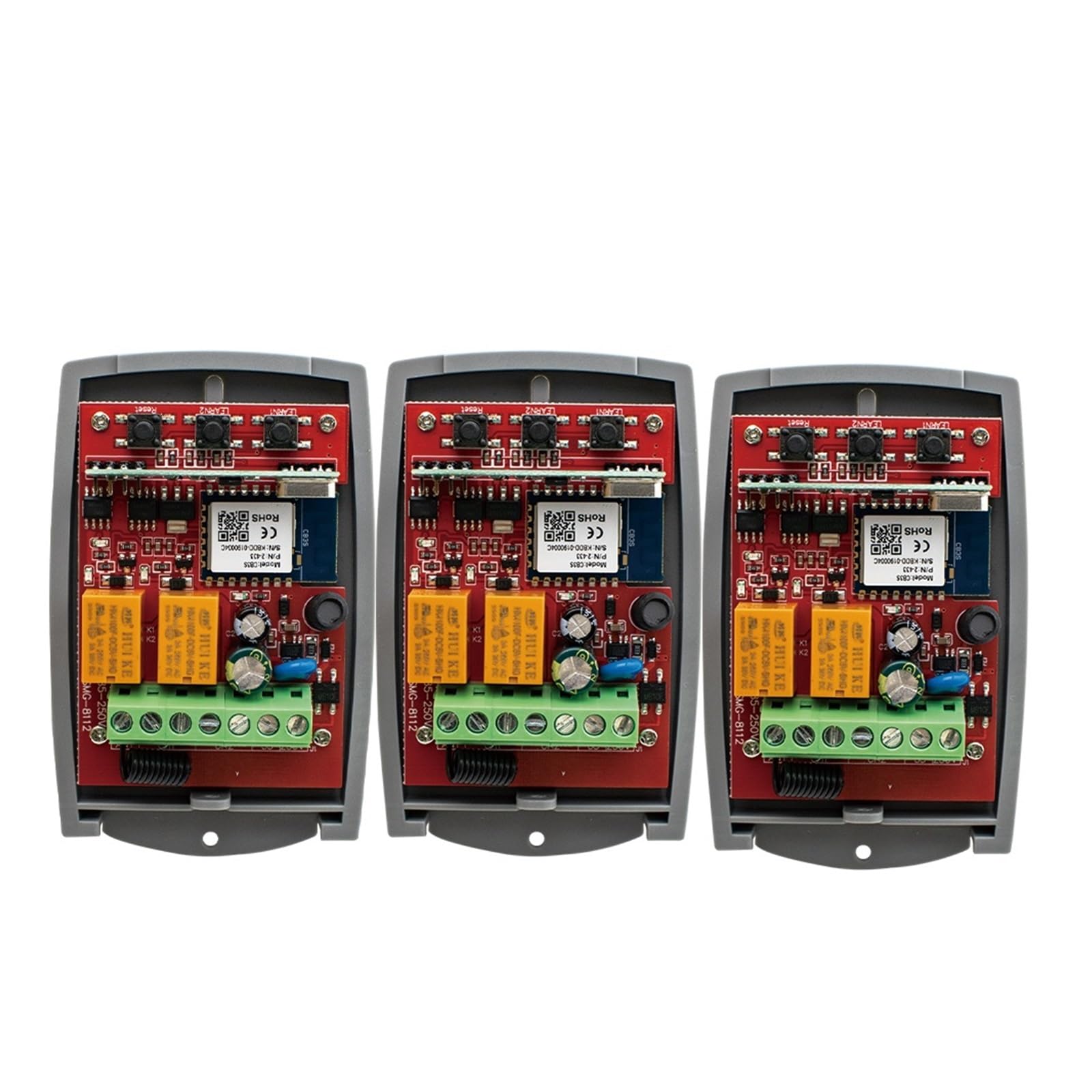 Tuya Garage Apriporta Cancello Ricevitore 2ch 433mhz 433.92mhz Universale Fixed Rolling Code Multi Marca Controller Switch,Progettato per Un Servizio Duraturo(AC 85-250V WiFi X3)