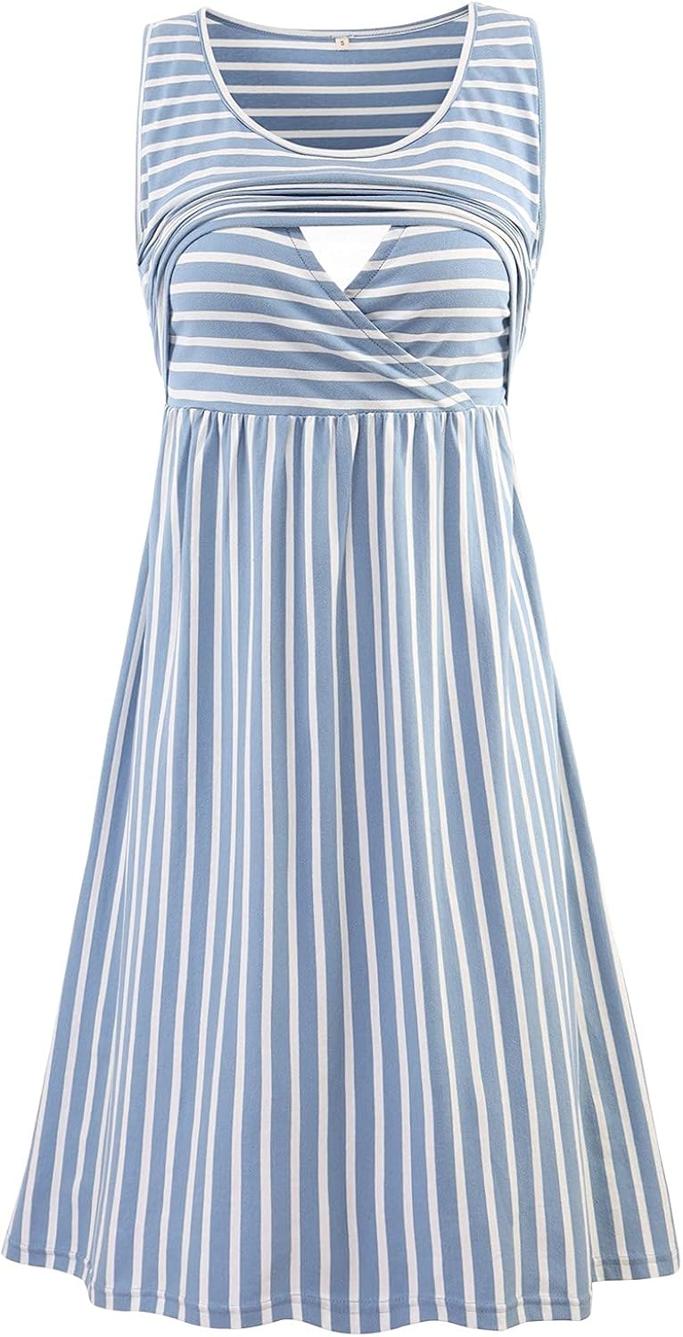 BBHoping Casual Nursing Dresses Sleeveless Comfy Maternity Nursing Breastfeeding Dress at  Women’s Clothing store