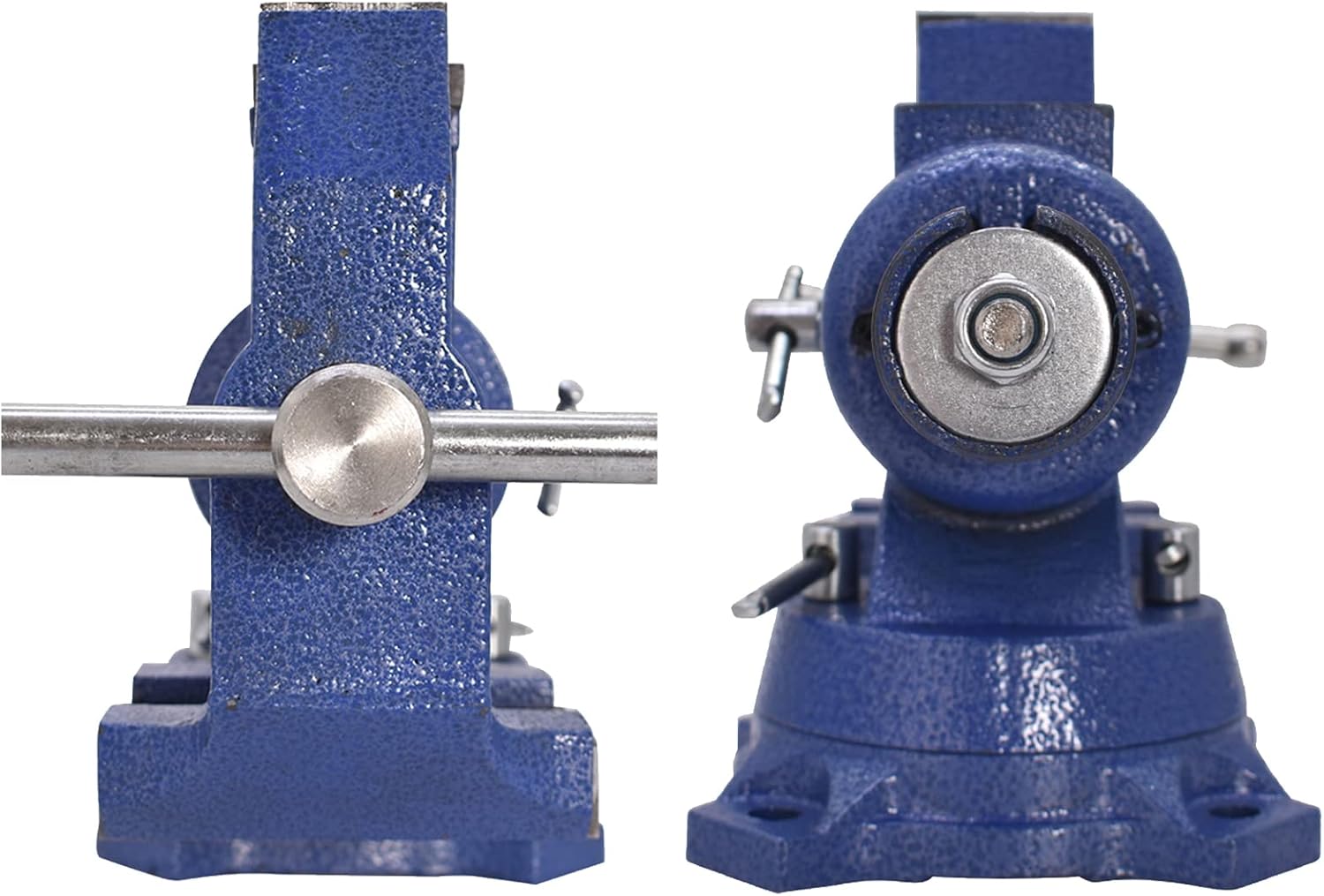 6 Blue Bench Vise Swivel Base and Head with Anvil, Multipurpose Heavy-Duty 360-Degree Vise Rotation Clamp-on for Clamping Fixing Equipment Home or Industrial Use