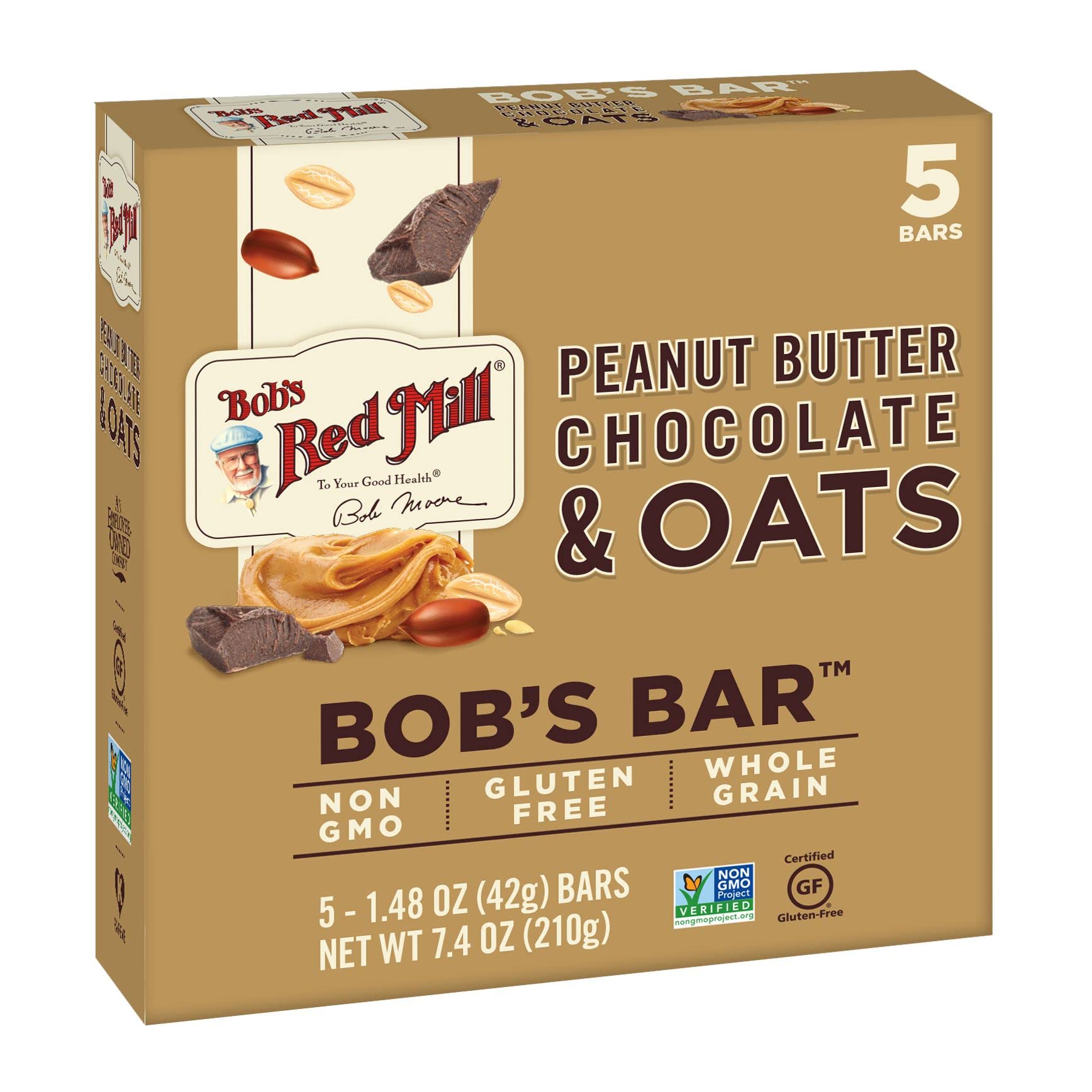 Bob's Red MillBar Oat Pb Choc 5Pk, 8.67 Oz (Pack of 6)