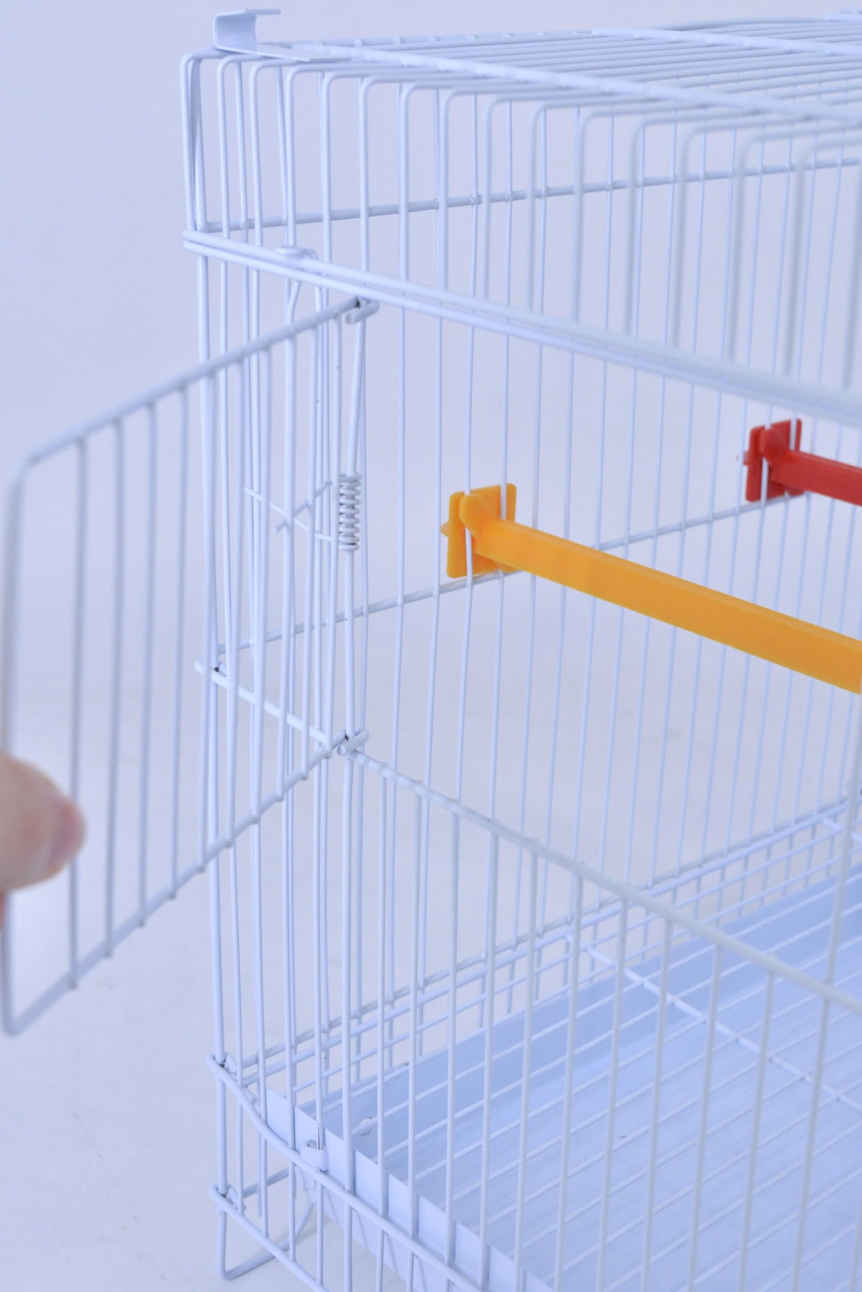 Pet's Solution - Gabbia Cova per Uccelli, Ideale per Allevamento e Predisposizione Modulare Verticale, con Divisori, Griglia e Vassoio Estraibili, Posatoi e 6 Mangiatoie (Bianca)