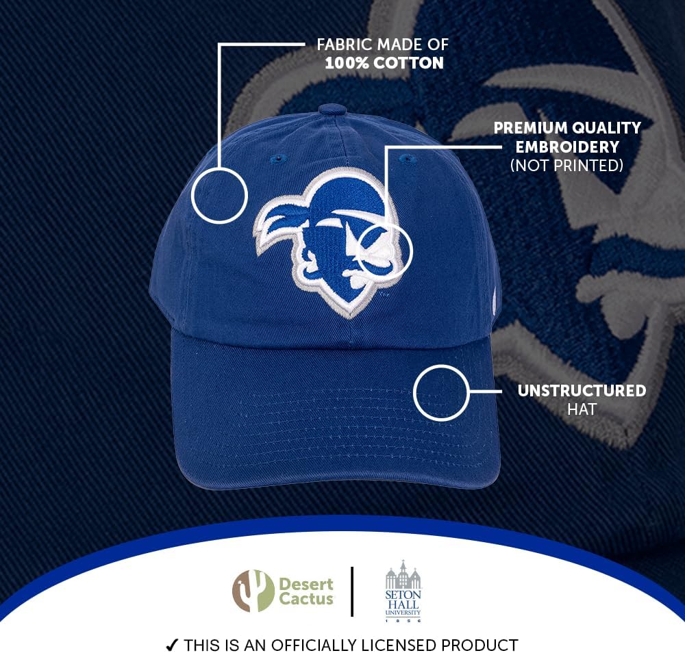 Desert Cactus Seton Hall University Baseball Hat SHU Pirates Brimmed Embroidered Hats Cap Adjustable Cloth Strap Adult