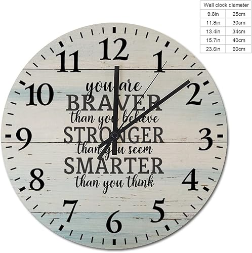 Miniatura 8 de Reloj de pared de madera You Me & The Dogs silencioso sin tictac de cuarzo, funciona con pilas, decoración para baño, dormitorio, cocina, oficina o