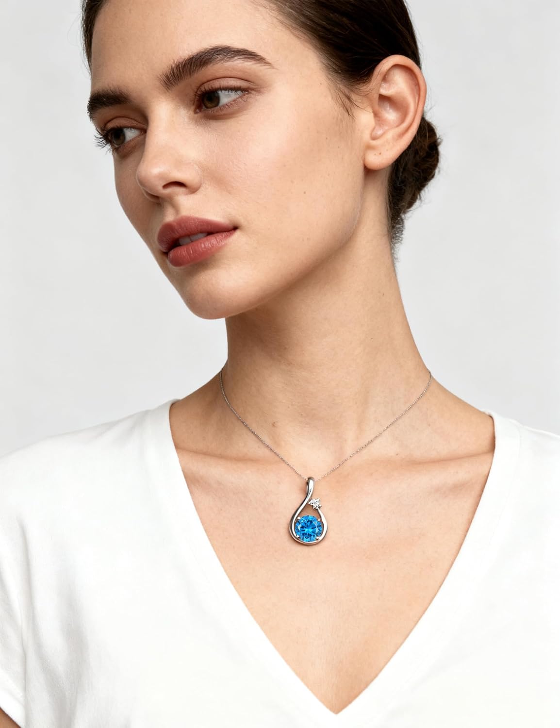 925 Sterling Silver Birthstone Necklaces for Women Twisted Infinity Pendant Necklace