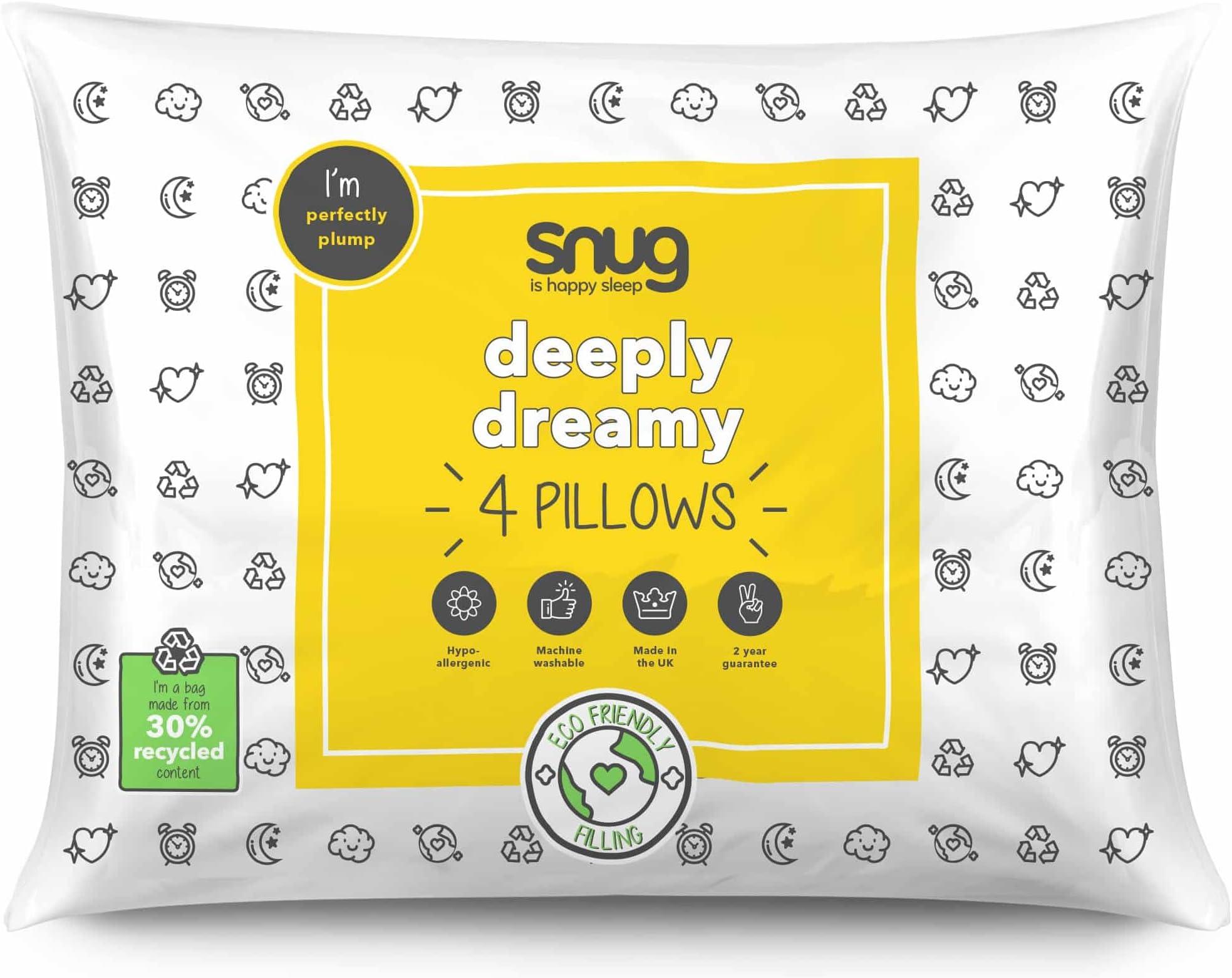 Snug Just Right Pillows, Pack of 4